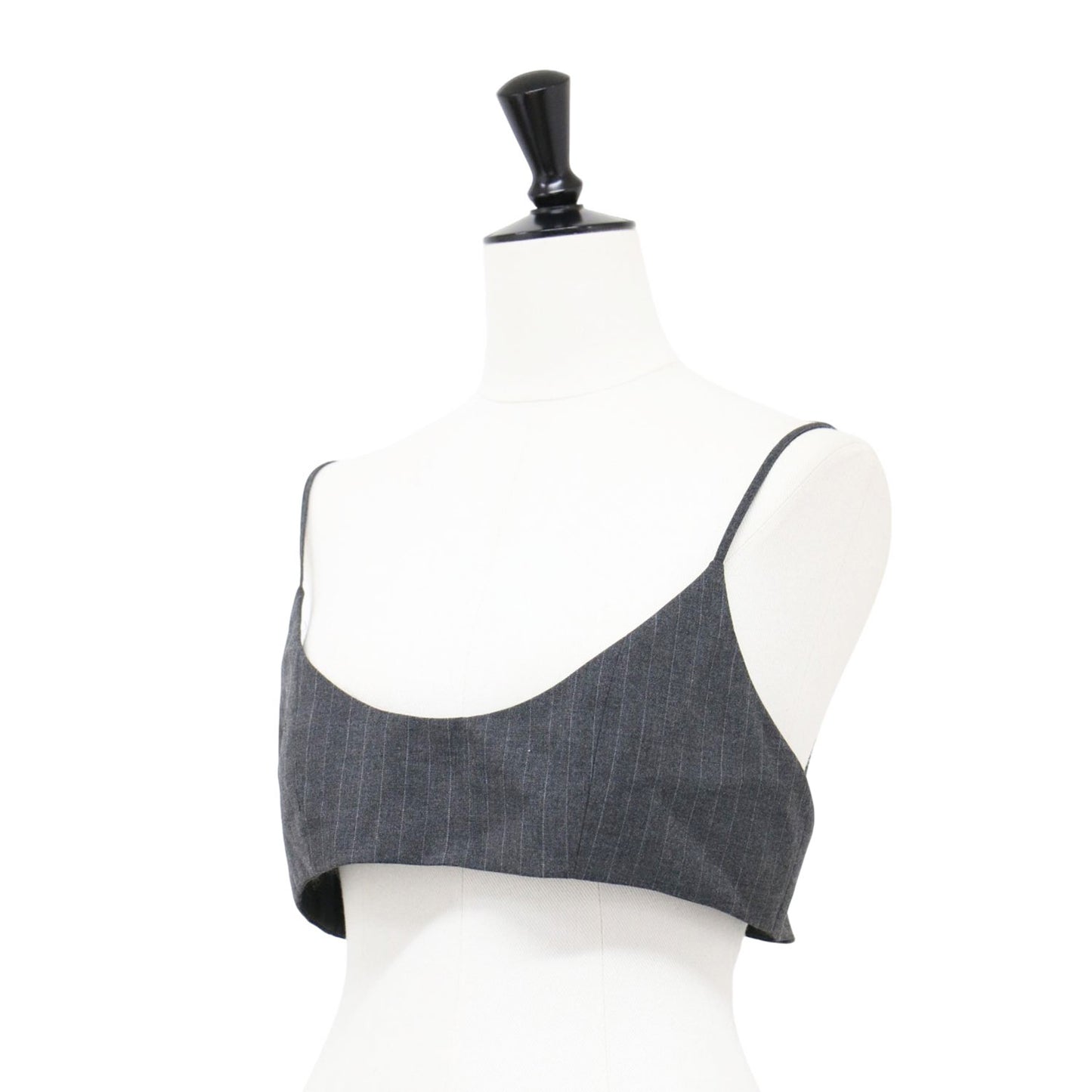 24春夏 ピンストライプ ビスチェ / キャミソール ショート丈 ポリエステル レーヨン