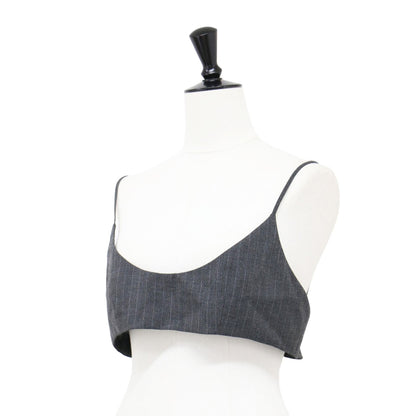 24春夏 ピンストライプ ビスチェ / キャミソール ショート丈 ポリエステル レーヨン