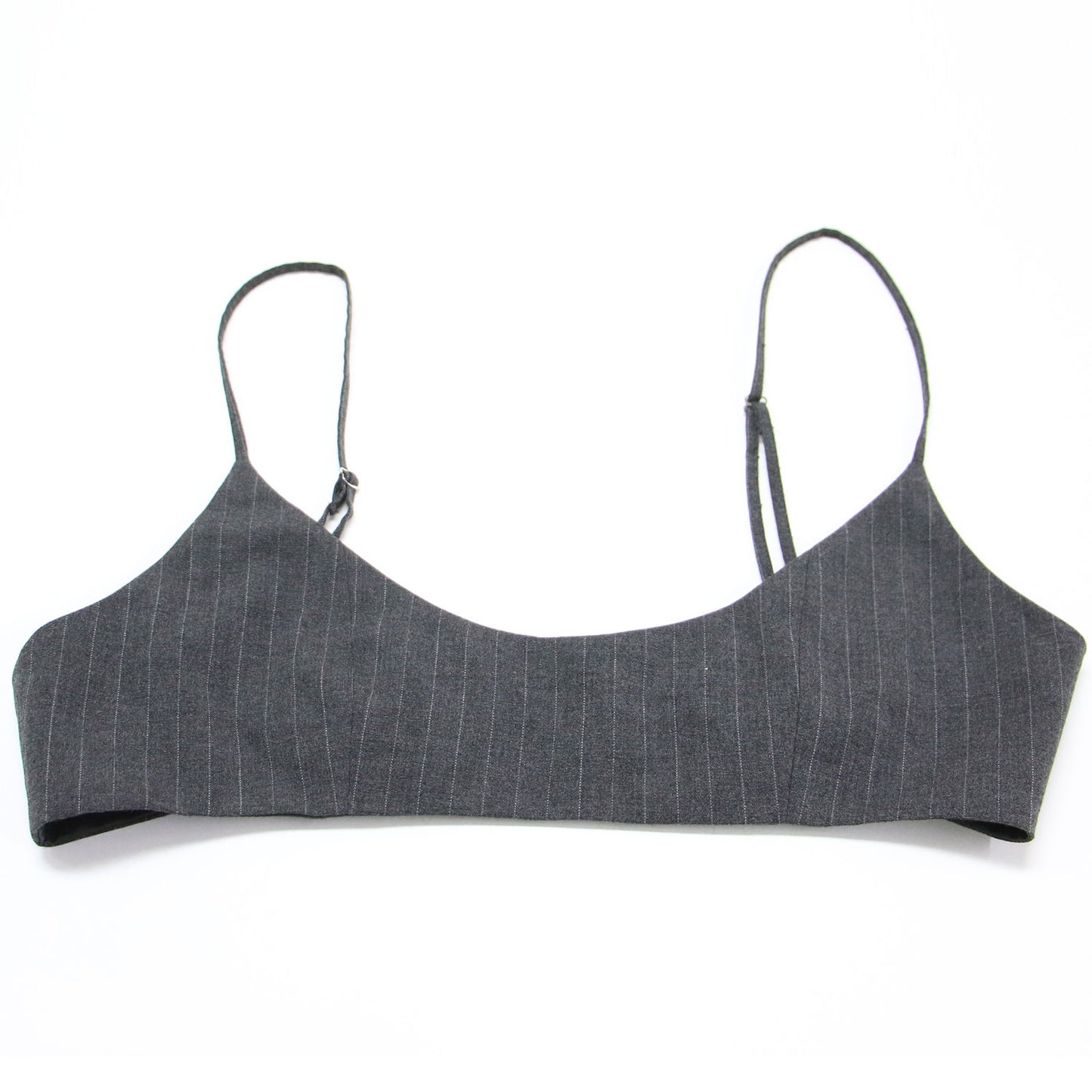 24春夏 ピンストライプ ビスチェ / キャミソール ショート丈 ポリエステル レーヨン