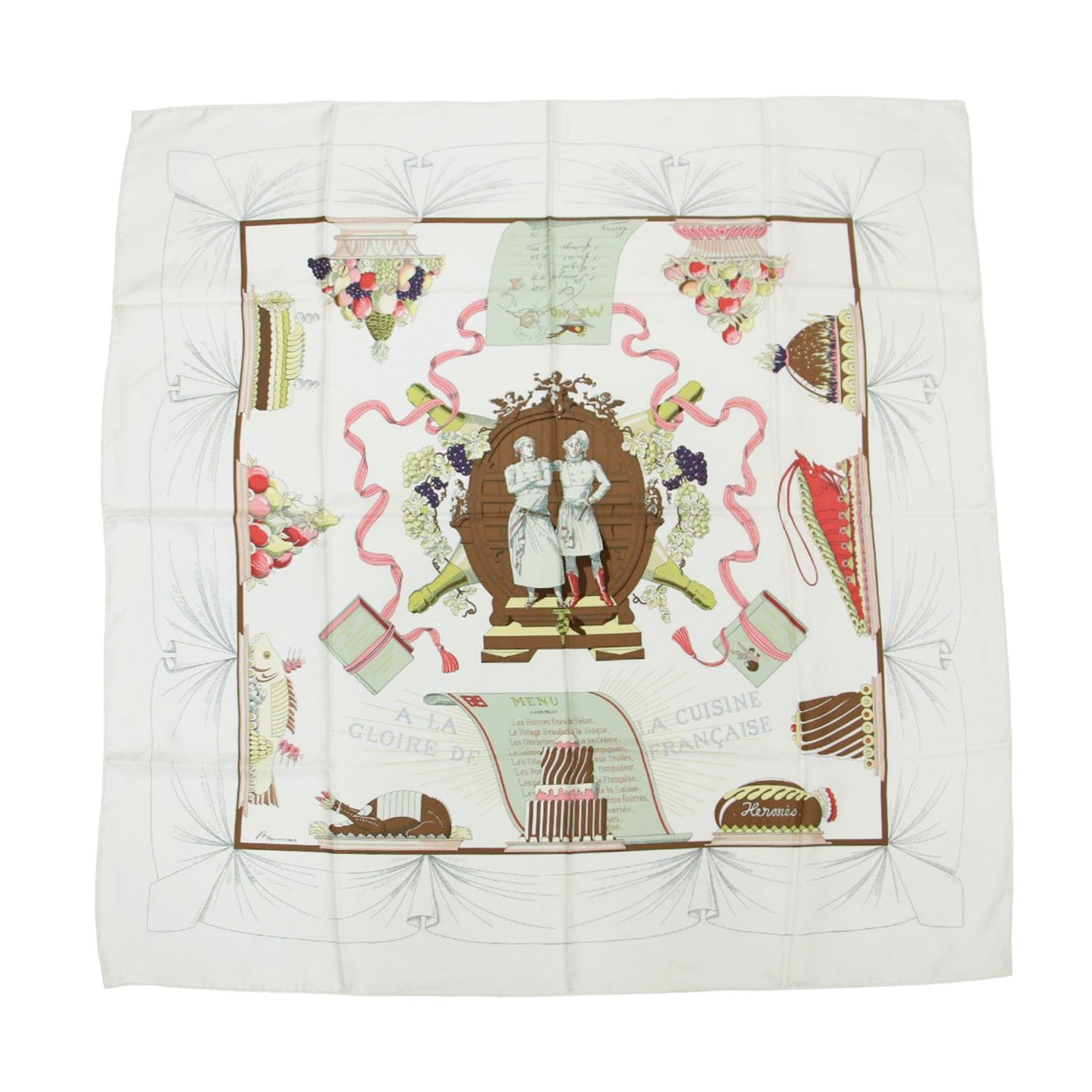 カレ90 シルク スカーフ フランス料理を讃えて / A LA GLOIRE DE LA CUISINE FRANCAISE