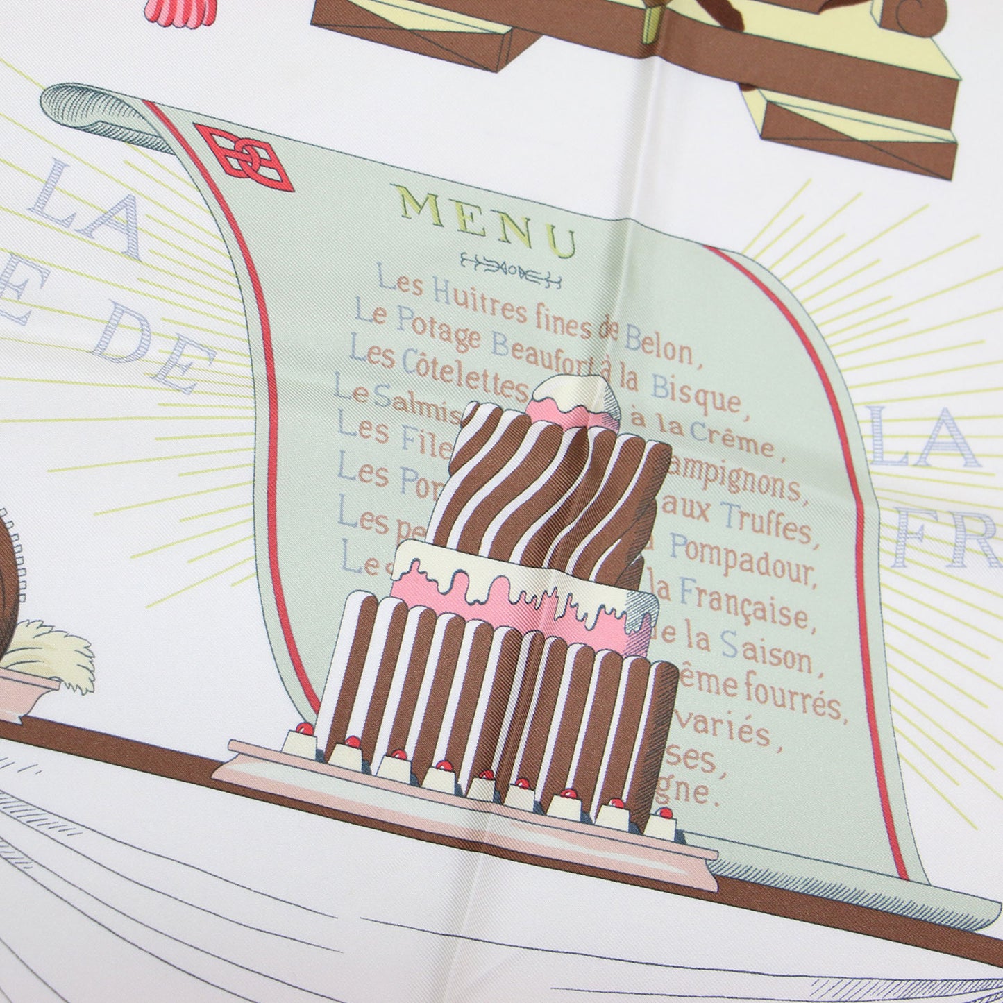 カレ90 シルク スカーフ フランス料理を讃えて / A LA GLOIRE DE LA CUISINE FRANCAISE