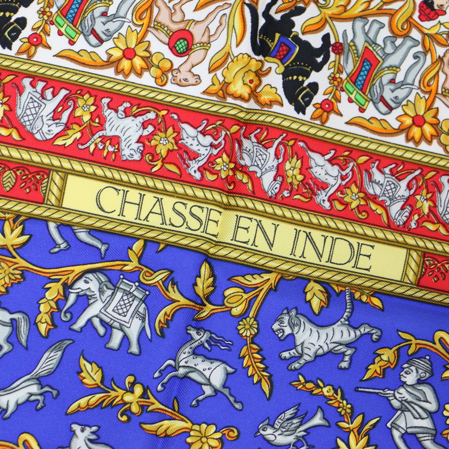 カレ90 シルク スカーフ インドの狩猟 / CHASSE EN INDE