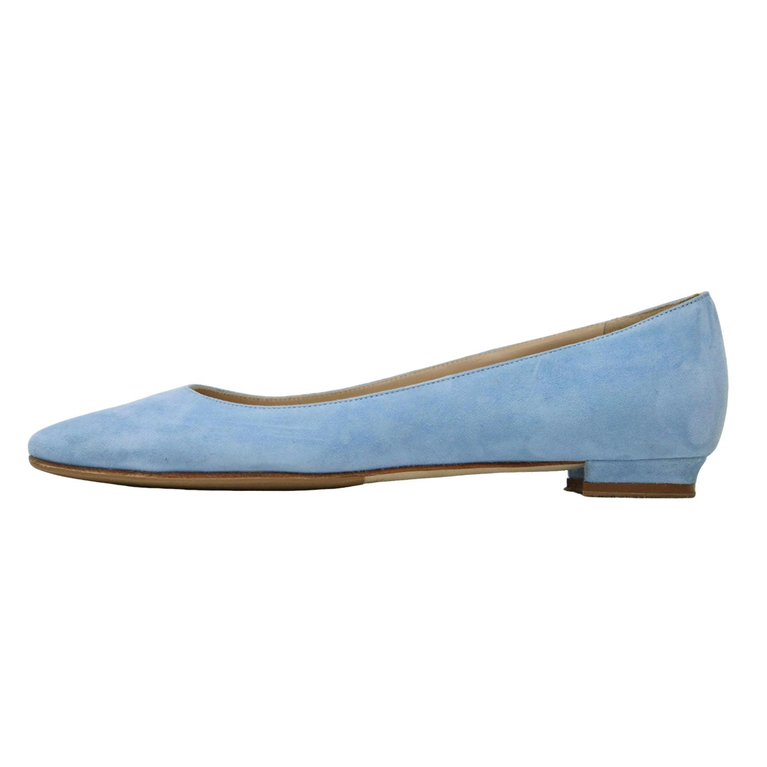 MANOLO BLAHNIK ポインテッドトゥ スエードレザーフラットシューズ