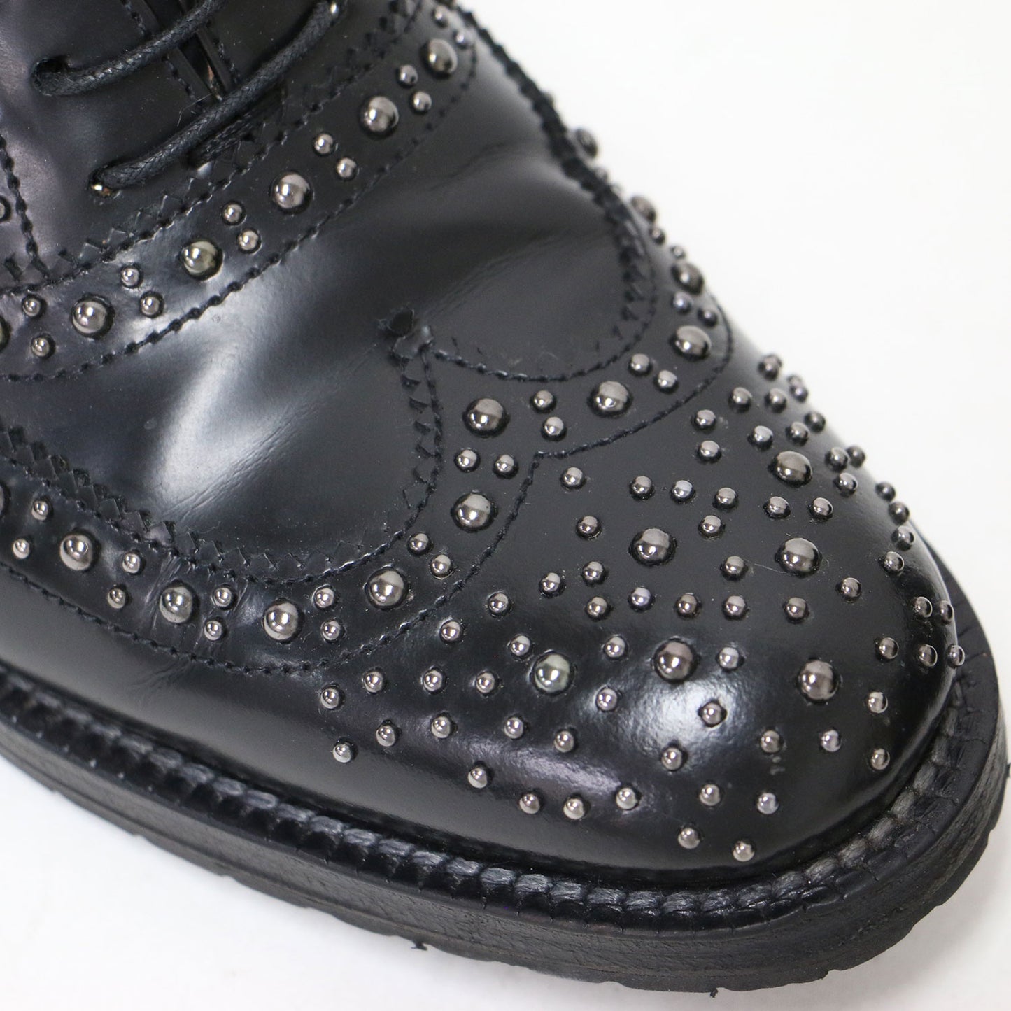 バーウッド メット ウィングチップ レースアップ シューズ / BURWOOD MET ドレスシューズ スタッズ付き カーフレザー