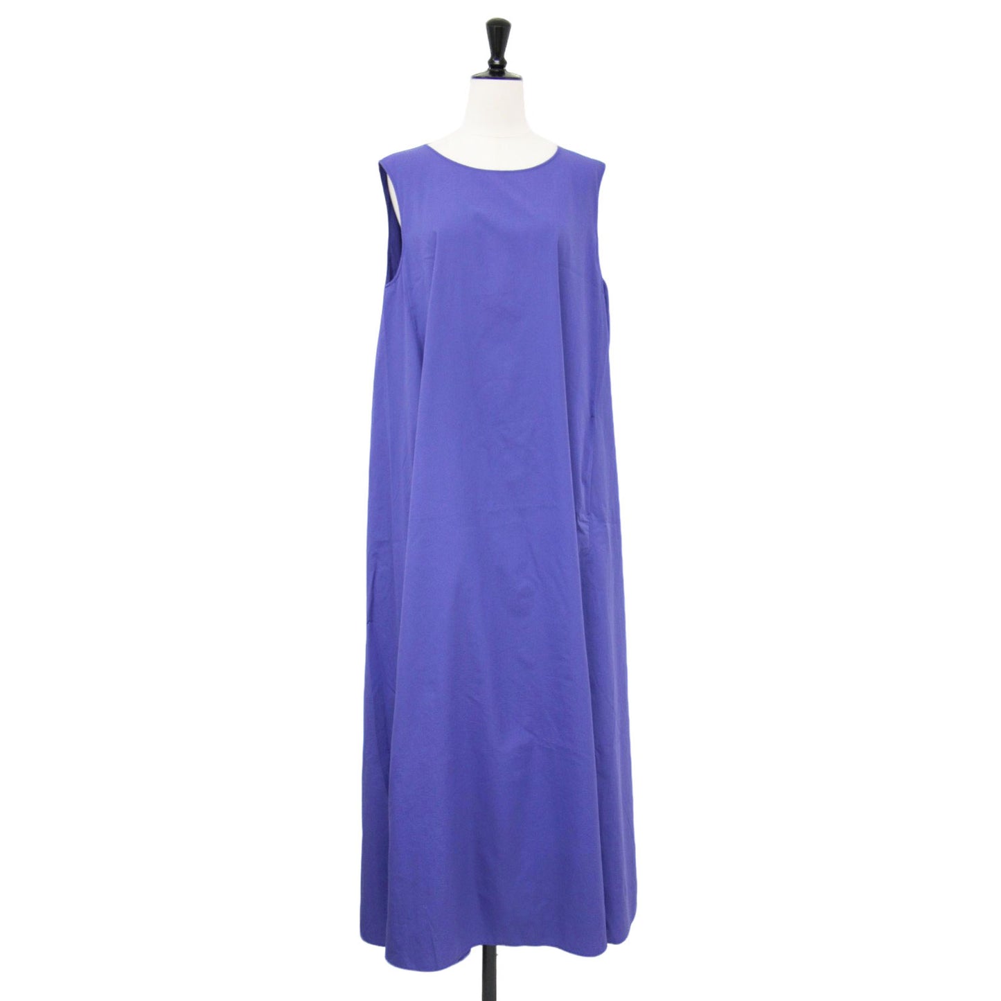 23春夏 コンパクト コットン ツイル ノースリーブ マキシ ワンピース / ロング丈 フレア