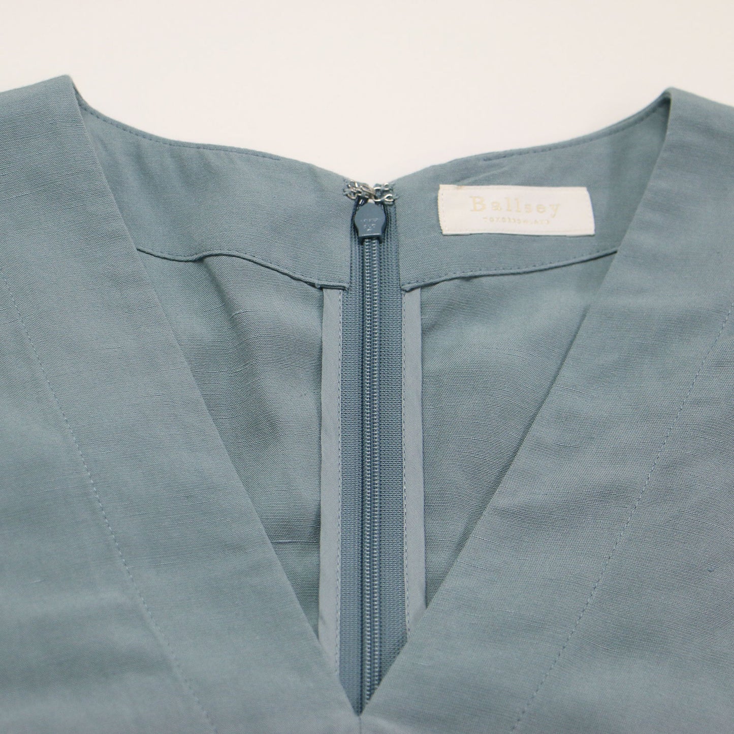 22年春夏 レーヨン リネン タンブラー バックタック ワンピース / ロング丈 フレンチスリーブ Vネック Iライン