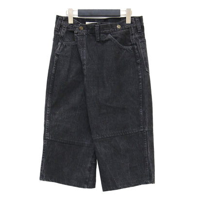 × Curensology 別注 24秋冬 リメイク デニム ハーフ パンツ / ひざ下丈 ハイウエスト タック コットン