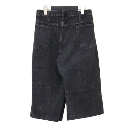 × Curensology 別注 24秋冬 リメイク デニム ハーフ パンツ / ひざ下丈 ハイウエスト タック コットン