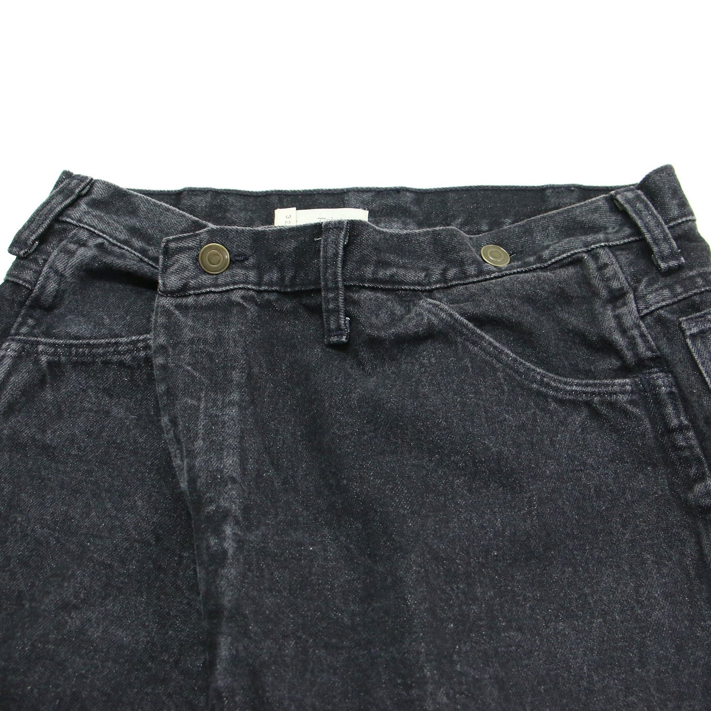 × Curensology 別注 24秋冬 リメイク デニム ハーフ パンツ / ひざ下丈 ハイウエスト タック コットン