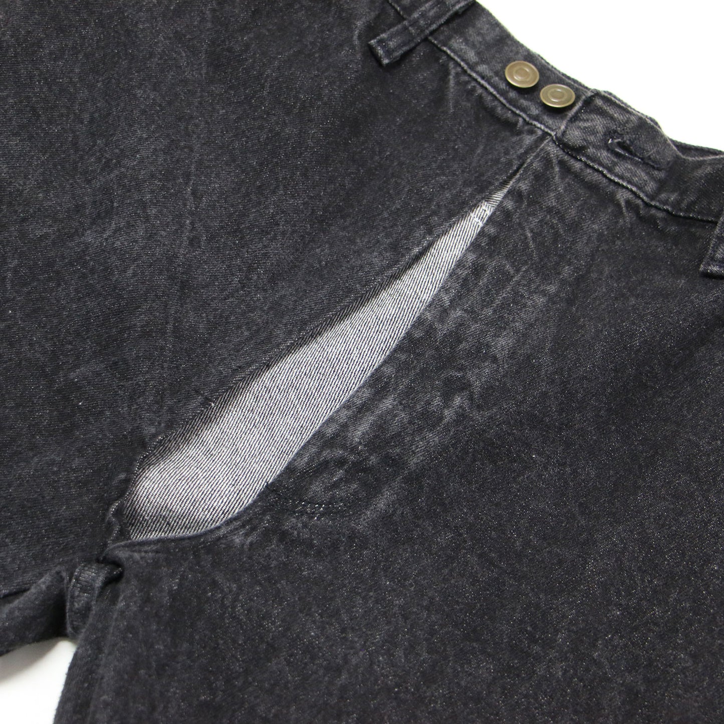 × Curensology 別注 24秋冬 リメイク デニム ハーフ パンツ / ひざ下丈 ハイウエスト タック コットン