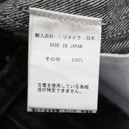 × Curensology 別注 24秋冬 リメイク デニム ハーフ パンツ / ひざ下丈 ハイウエスト タック コットン