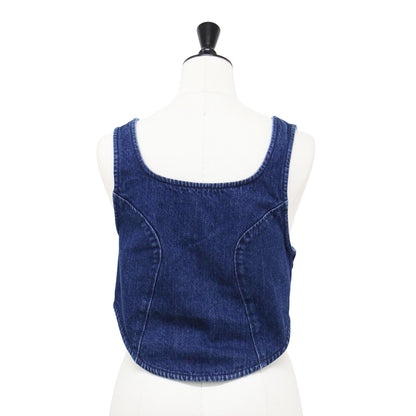 × nagisa ×7NaNatural 24秋冬 クロップド デニム トップ / CROPPED DENIM TOP ビスチェ ショート丈 コットン