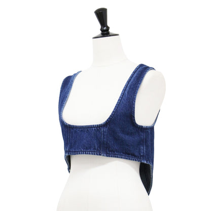 × nagisa ×7NaNatural 24秋冬 クロップド デニム トップ / CROPPED DENIM TOP ビスチェ ショート丈 コットン