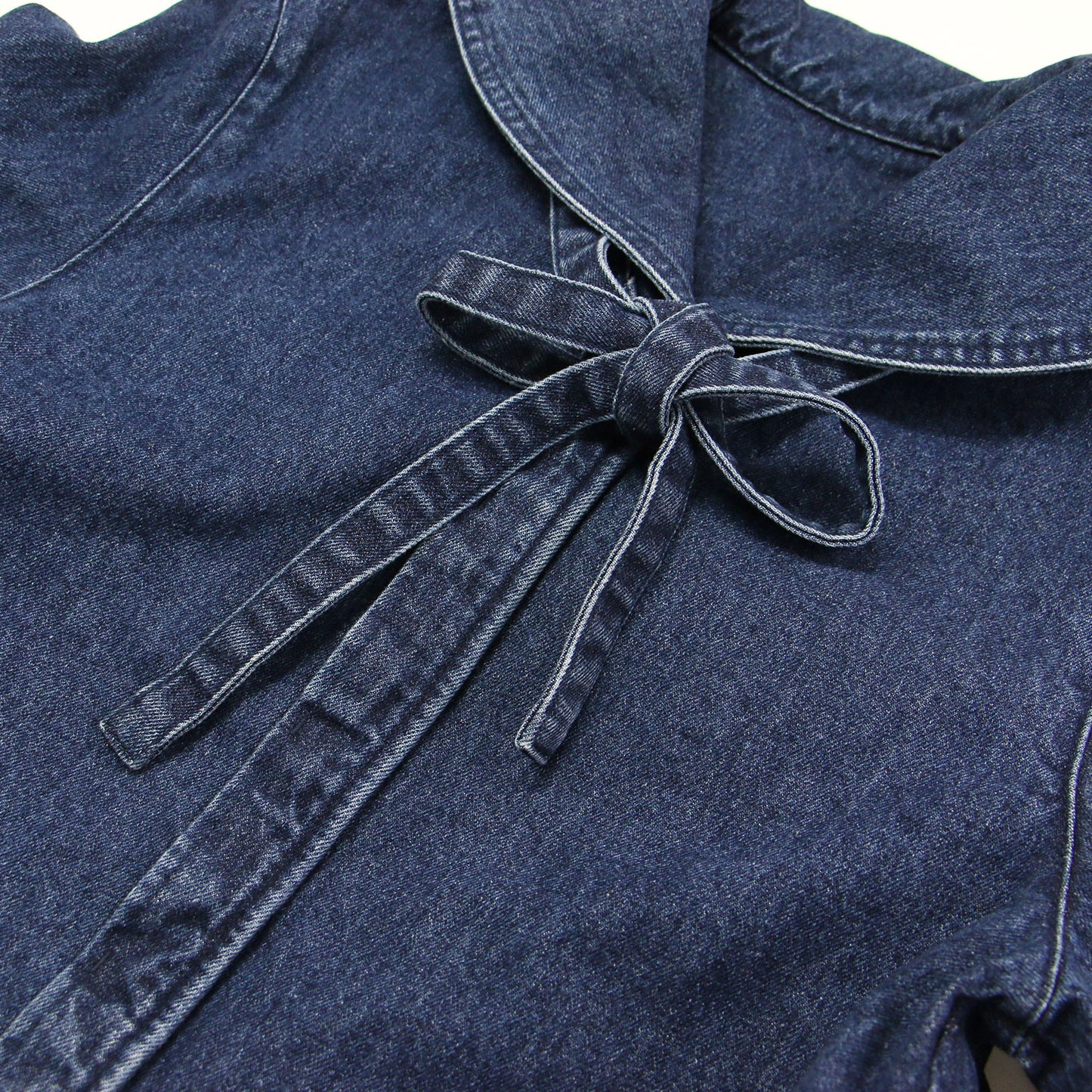 × nagisa ×7NaNatural 24秋冬 デニム ジャケット / DENIM JACKET ショート丈 セーラーカラー 長袖 リボンタイ コットン