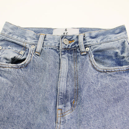 カーブ デニムパンツ / ワイド ハイウエスト コットン