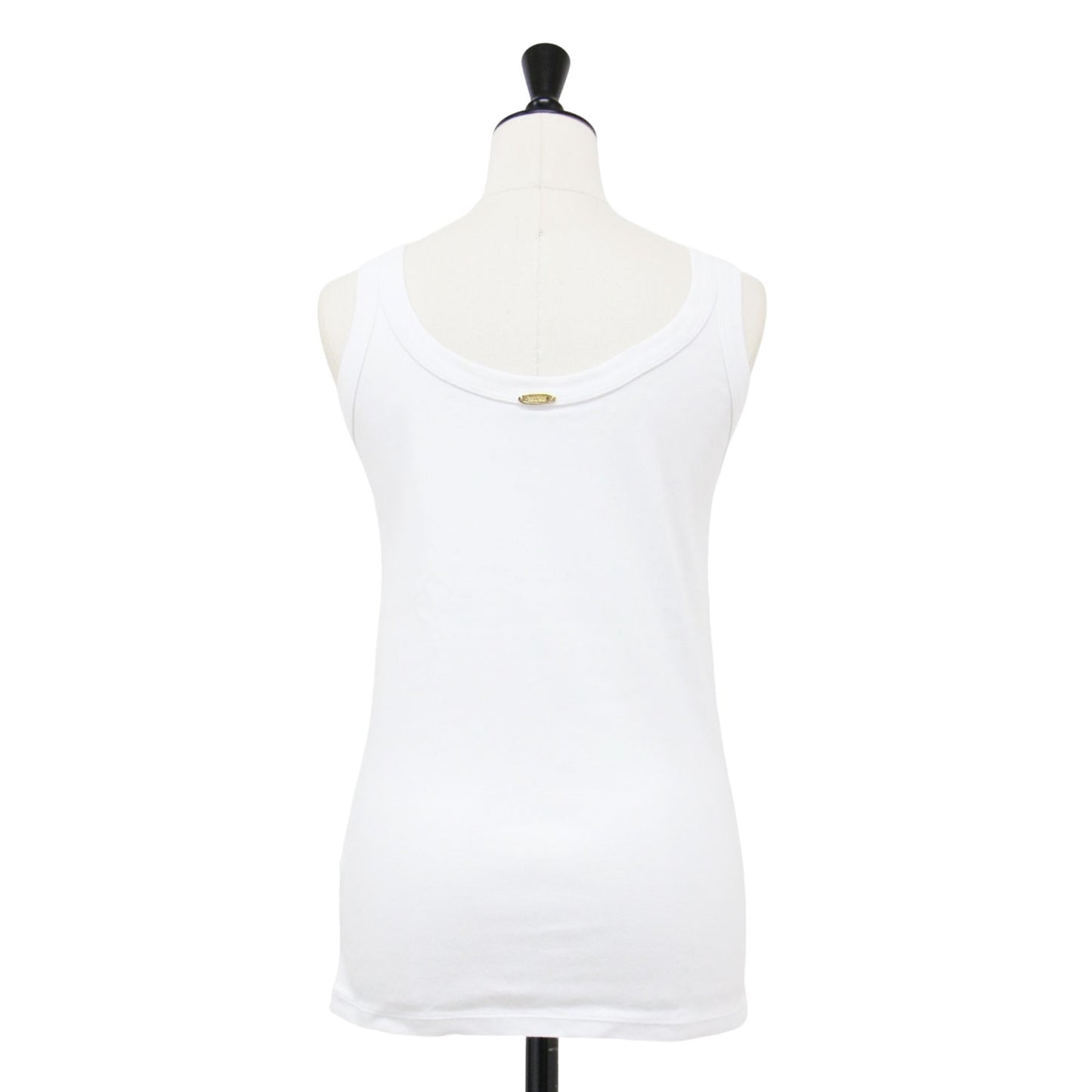 24春夏 コットン リブ タンクトップ / Mme.RIB Tシャツ ノースリーブ Uネック