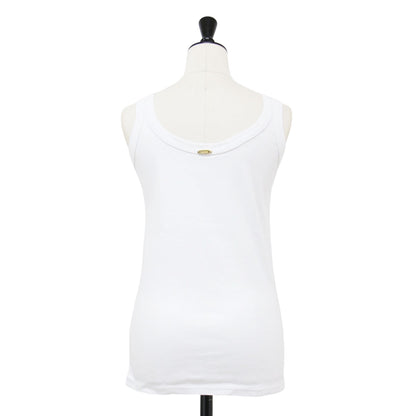 24春夏 コットン リブ タンクトップ / Mme.RIB Tシャツ ノースリーブ Uネック