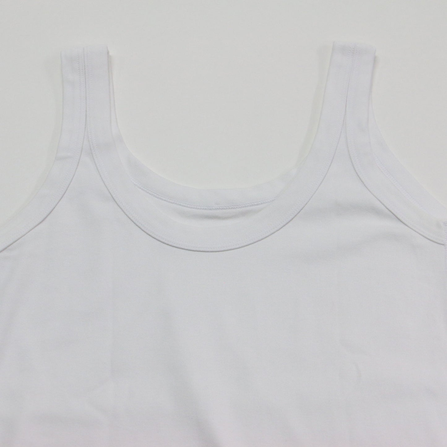 24春夏 コットン リブ タンクトップ / Mme.RIB Tシャツ ノースリーブ Uネック