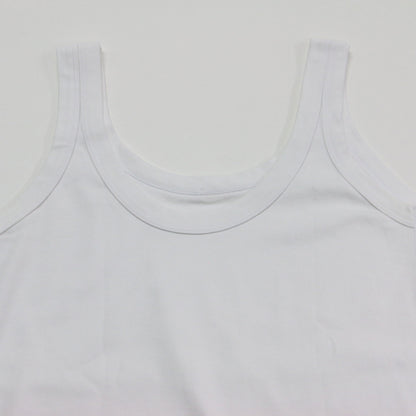 24春夏 コットン リブ タンクトップ / Mme.RIB Tシャツ ノースリーブ Uネック