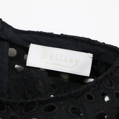 23春夏 サークルフラワー エンブロイダリー ティアード ブラウス / シャツ 半袖 クルーネック 刺繍 レース コットン