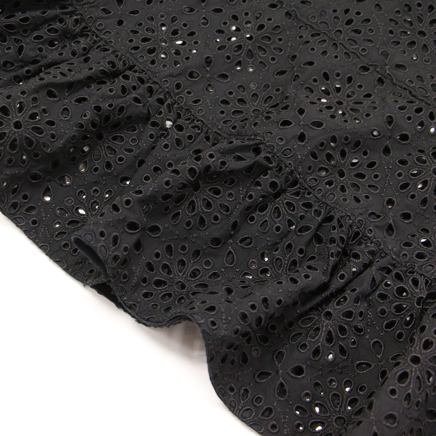 23春夏 サークルフラワー エンブロイダリー ティアード ブラウス / シャツ 半袖 クルーネック 刺繍 レース コットン