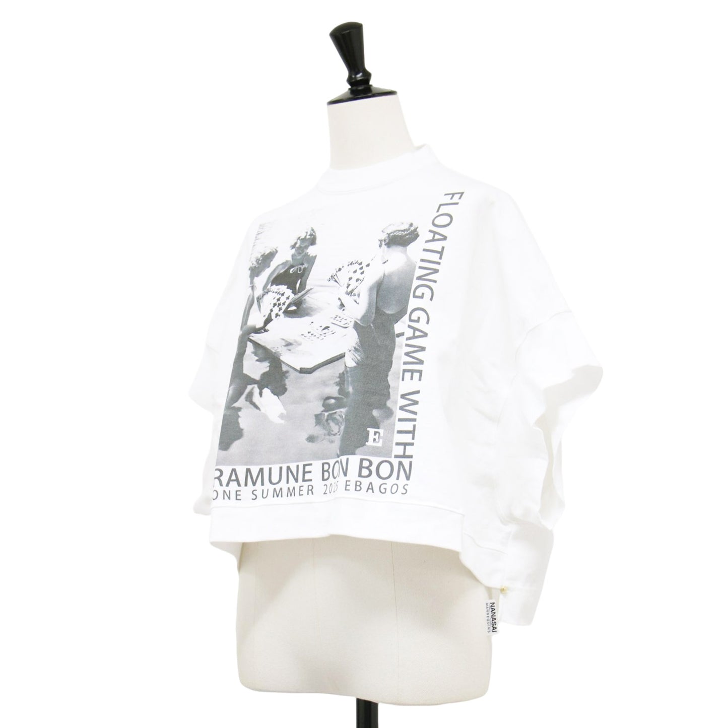 25春夏 フォトプリント フレンチスリーブ Tシャツ / カットソー クロップド丈 クルーネック 半袖 ワイド コットン