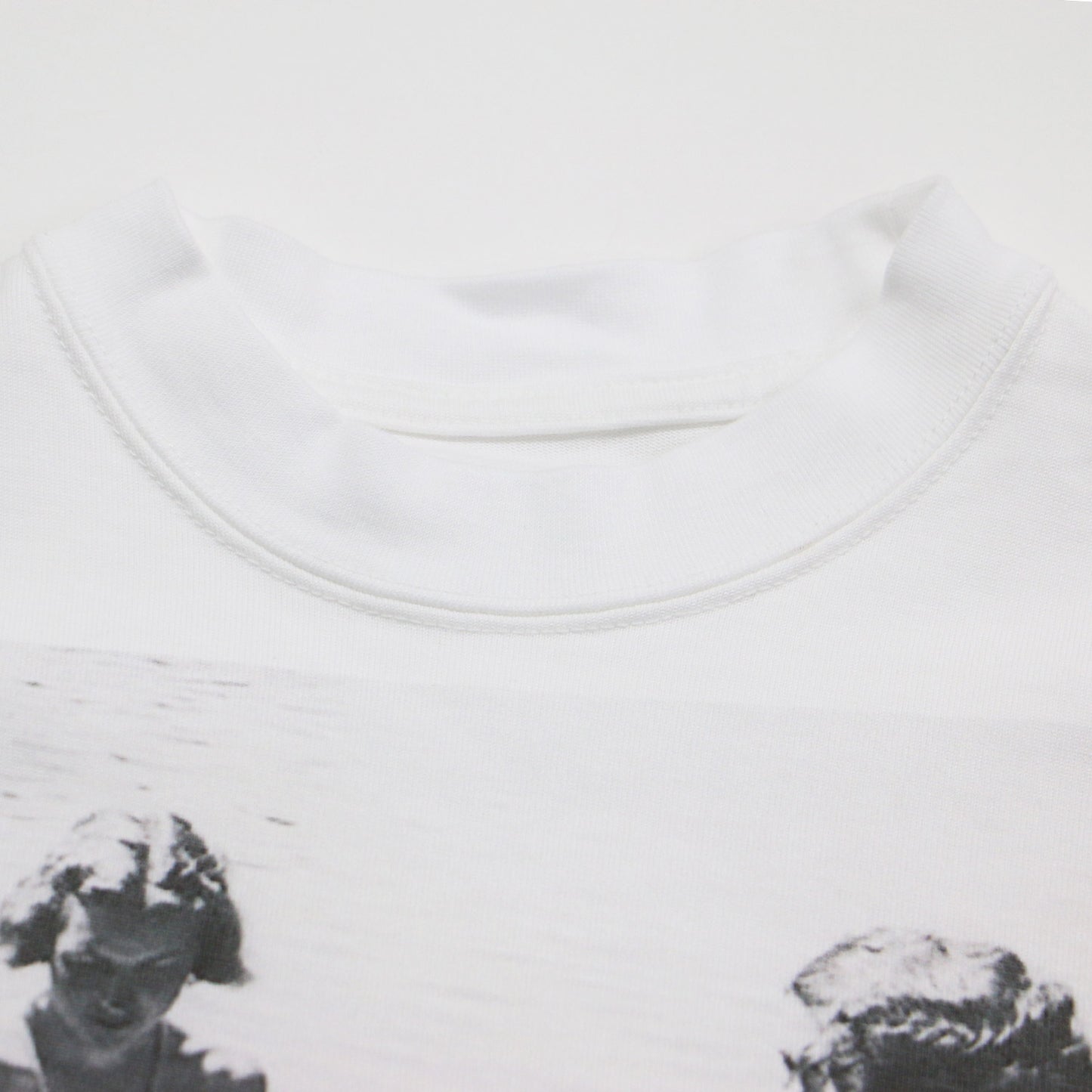 25春夏 フォトプリント フレンチスリーブ Tシャツ / カットソー クロップド丈 クルーネック 半袖 ワイド コットン