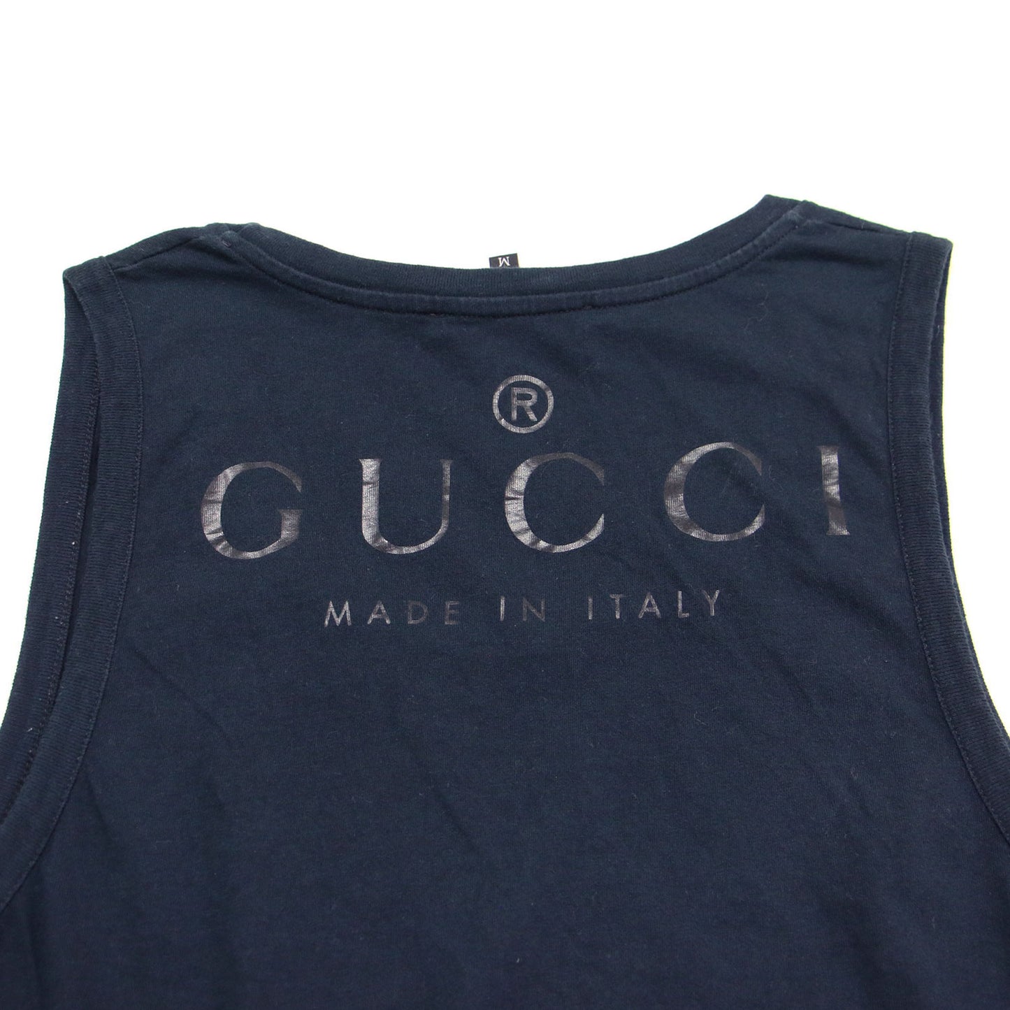 バックロゴ タンクトップ / Tシャツ ノースリーブ Uネック コットン