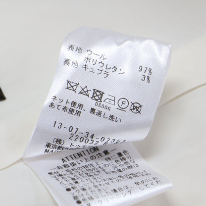 23秋冬 スーパーファインサキソニー ノーカラー フロントホック ジャケット / Vネック 長袖 ウール