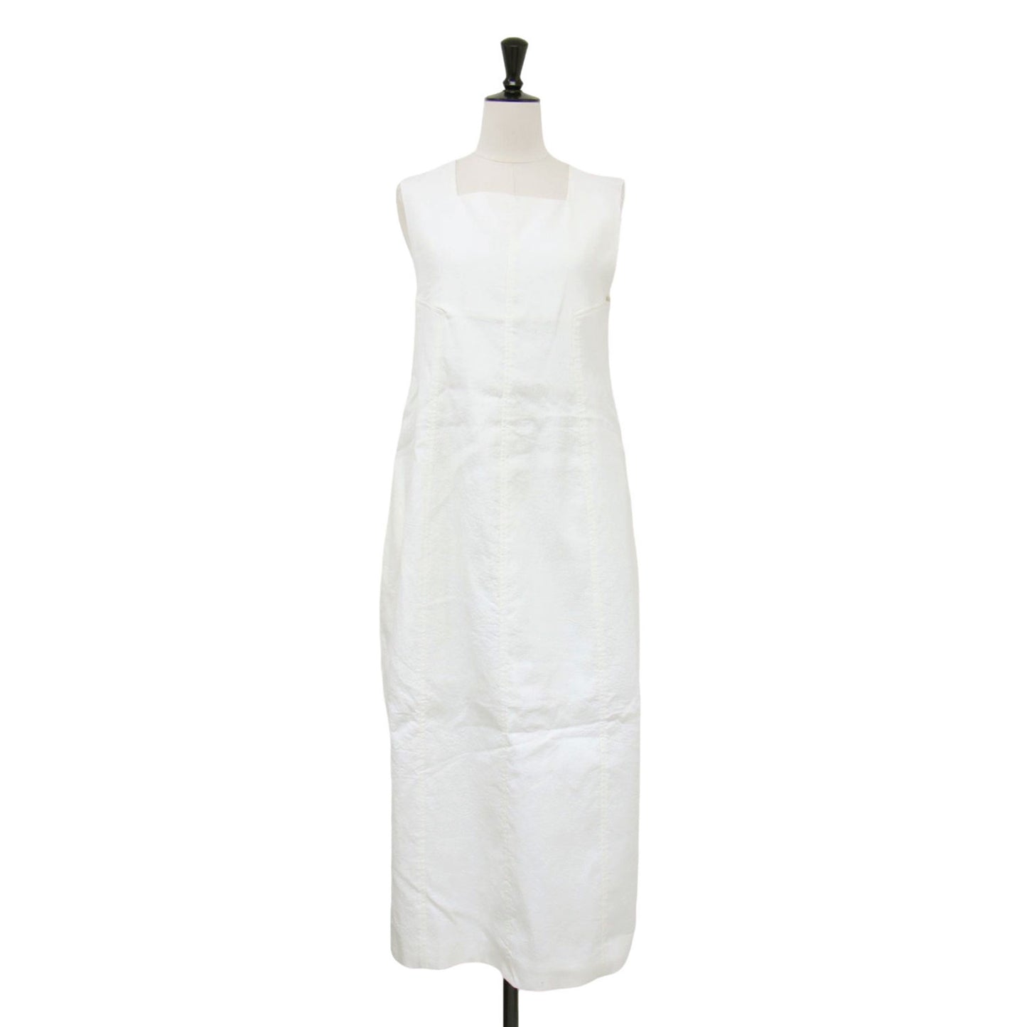 24春夏 コットン ナイロン ピケ スクエアネック ワンピース / ロング丈 ノースリーブ Aライン