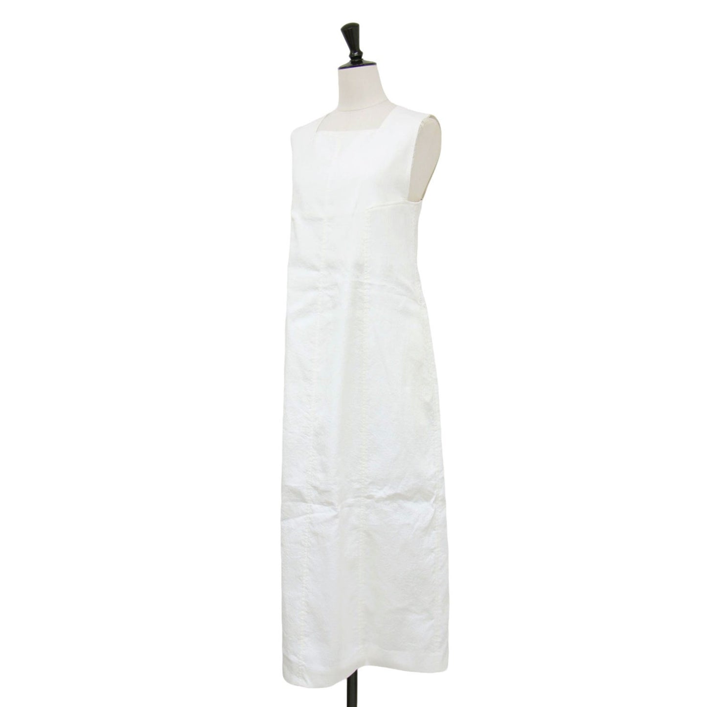 24春夏 コットン ナイロン ピケ スクエアネック ワンピース / ロング丈 ノースリーブ Aライン