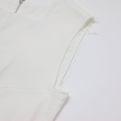 24春夏 コットン ナイロン ピケ スクエアネック ワンピース / ロング丈 ノースリーブ Aライン