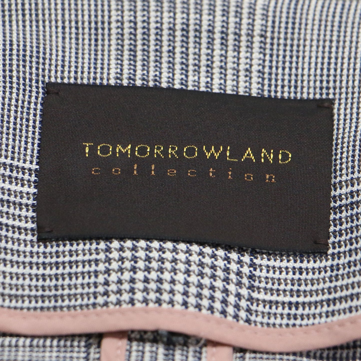 24春夏 シャイニー グレンチェック サイドスリット ジャケット / ノーカラー Vネック 長袖 ウエストベルト