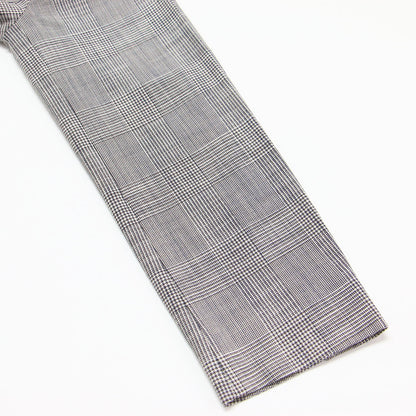 24春夏 シャイニー グレンチェック サイドスリット ジャケット / ノーカラー Vネック 長袖 ウエストベルト