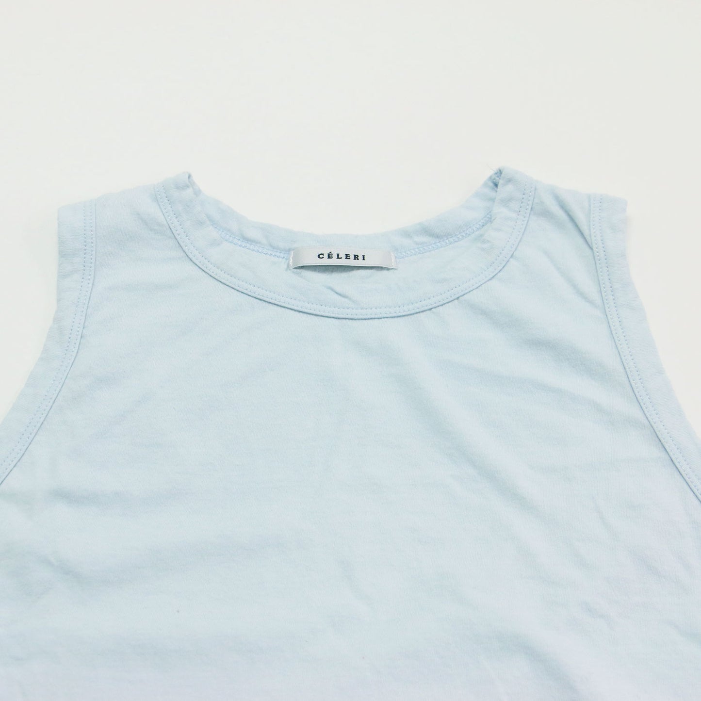 クロップド タンクトップ / CROPPED Tシャツ ショート丈 ノースリーブ クルーネック コットン