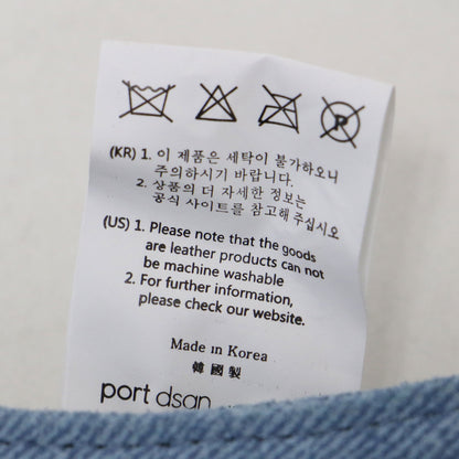 デニム柄 プリント スエード ショルダーバッグ / SHOULDER BROCLE SMALL ハンドバッグ 肩掛け バックル レザー