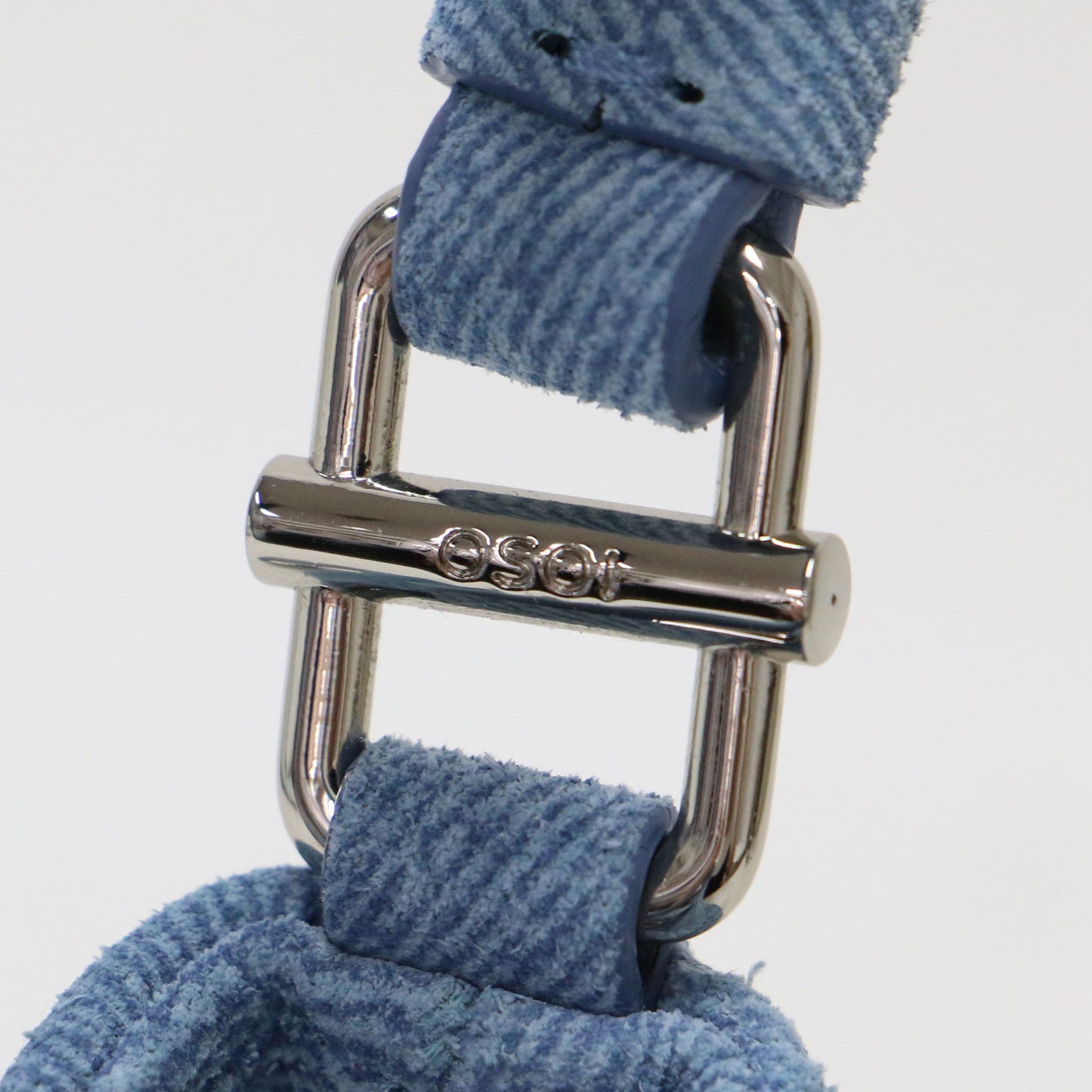 デニム柄 プリント スエード ショルダーバッグ / SHOULDER BROCLE SMALL ハンドバッグ 肩掛け バックル レザー