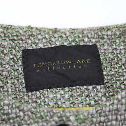 22秋冬 ロービングツイード ノースリーブ ブルゾン / ベスト ショート丈 ノーカラー クルーネック ウール モヘヤ