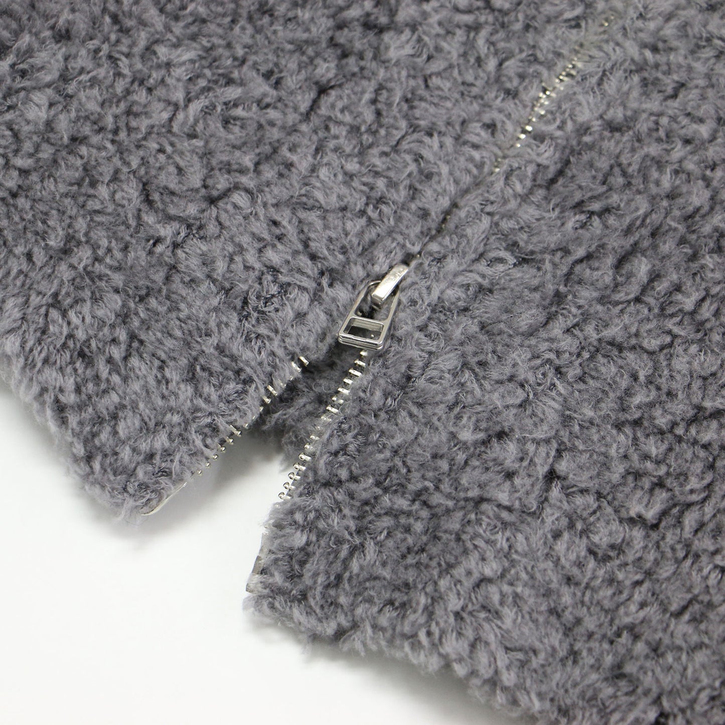 24秋冬 ムートン ジップアップ ベスト / ニット ショート丈 スタンドカラー ウール