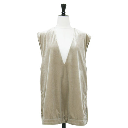 23秋冬 マット ベロア Vネック ベスト / プルオーバー スリット