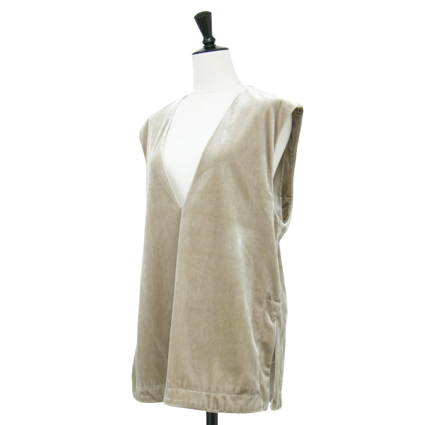 23秋冬 マット ベロア Vネック ベスト / プルオーバー スリット