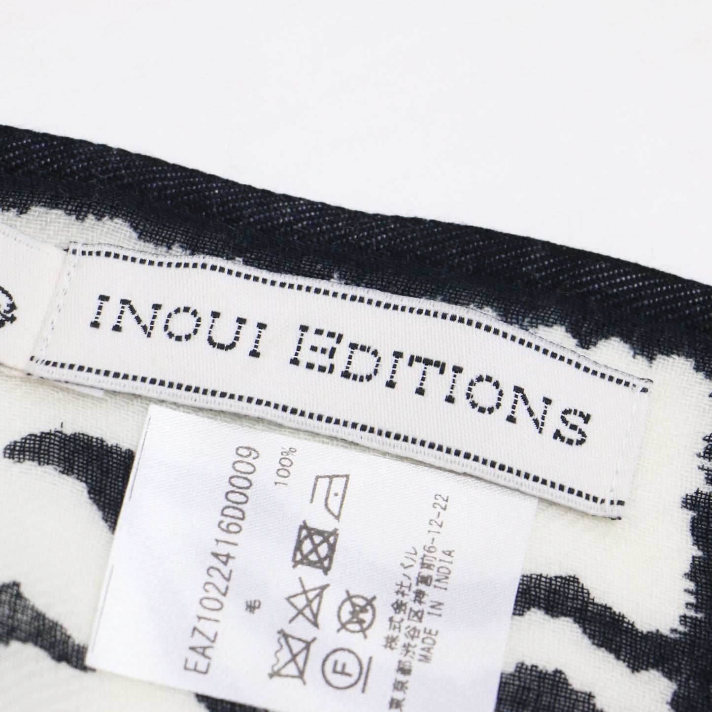 22秋冬 ウール アニマルプリント ストール / SCARF ETOLE 70 MANTRA スカーフ 大判 フリンジ