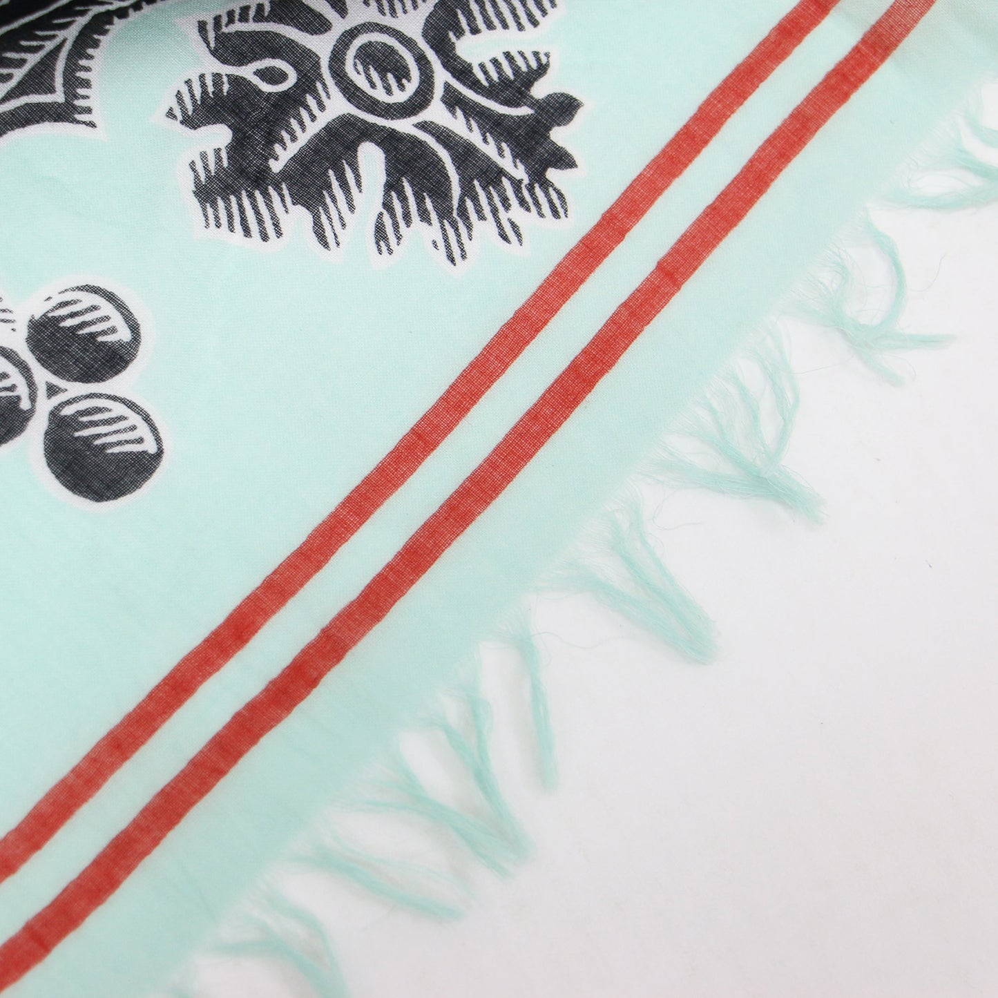 アニマルプリント コットン ストール / 大判 フリンジ 薄手 トランプ トラ ハート