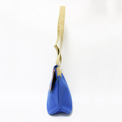 エイボン ビッグ ショルダーバッグ / AVON フラップ型 斜め掛け 肩掛け レザーパイピング コットン