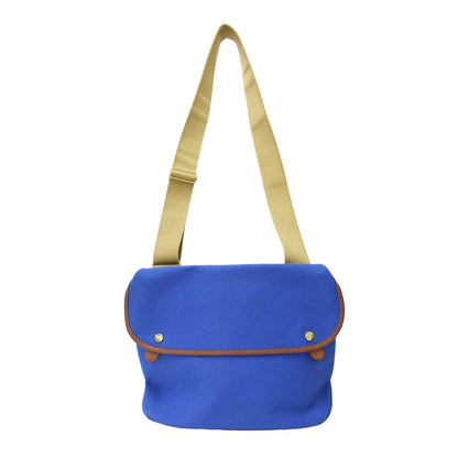 エイボン ビッグ ショルダーバッグ / AVON フラップ型 斜め掛け 肩掛け レザーパイピング コットン