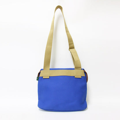 エイボン ビッグ ショルダーバッグ / AVON フラップ型 斜め掛け 肩掛け レザーパイピング コットン