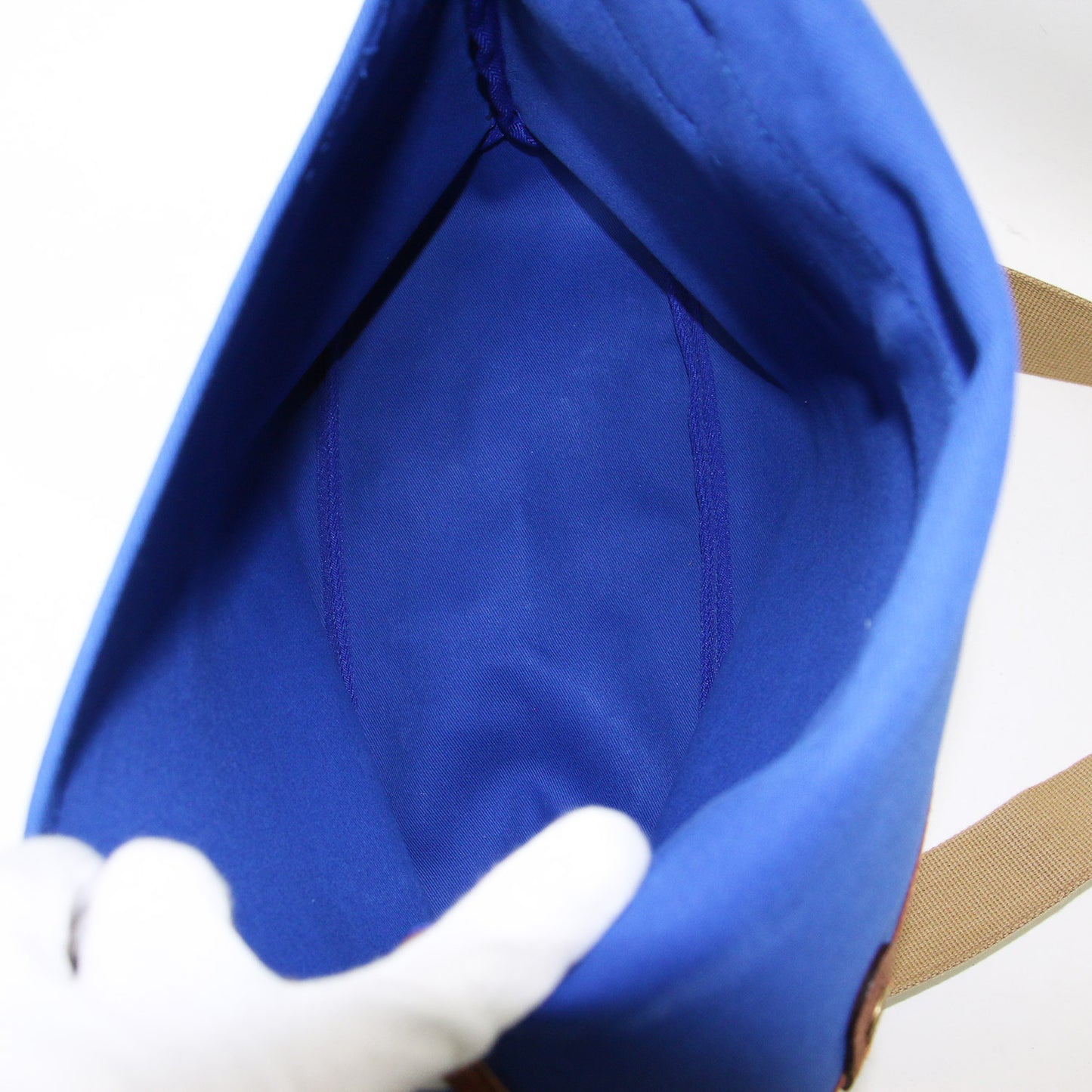 エイボン ビッグ ショルダーバッグ / AVON フラップ型 斜め掛け 肩掛け レザーパイピング コットン