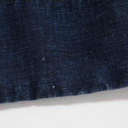 リネンのセーラースカート / プリーツスカート ミディ丈 タック フレア Aライン インディゴ染め