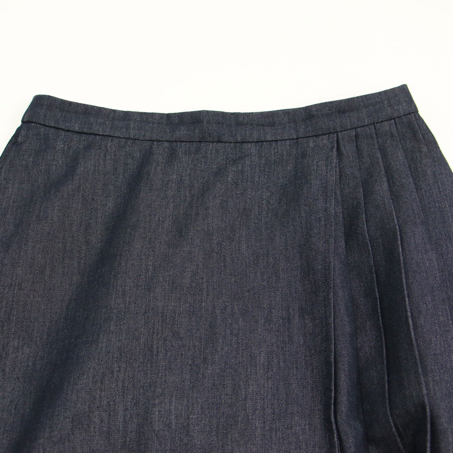 ラップ風 フレア デニム スカート / ミディ丈 ロング丈 Aライン プリーツ ウォッシャブル