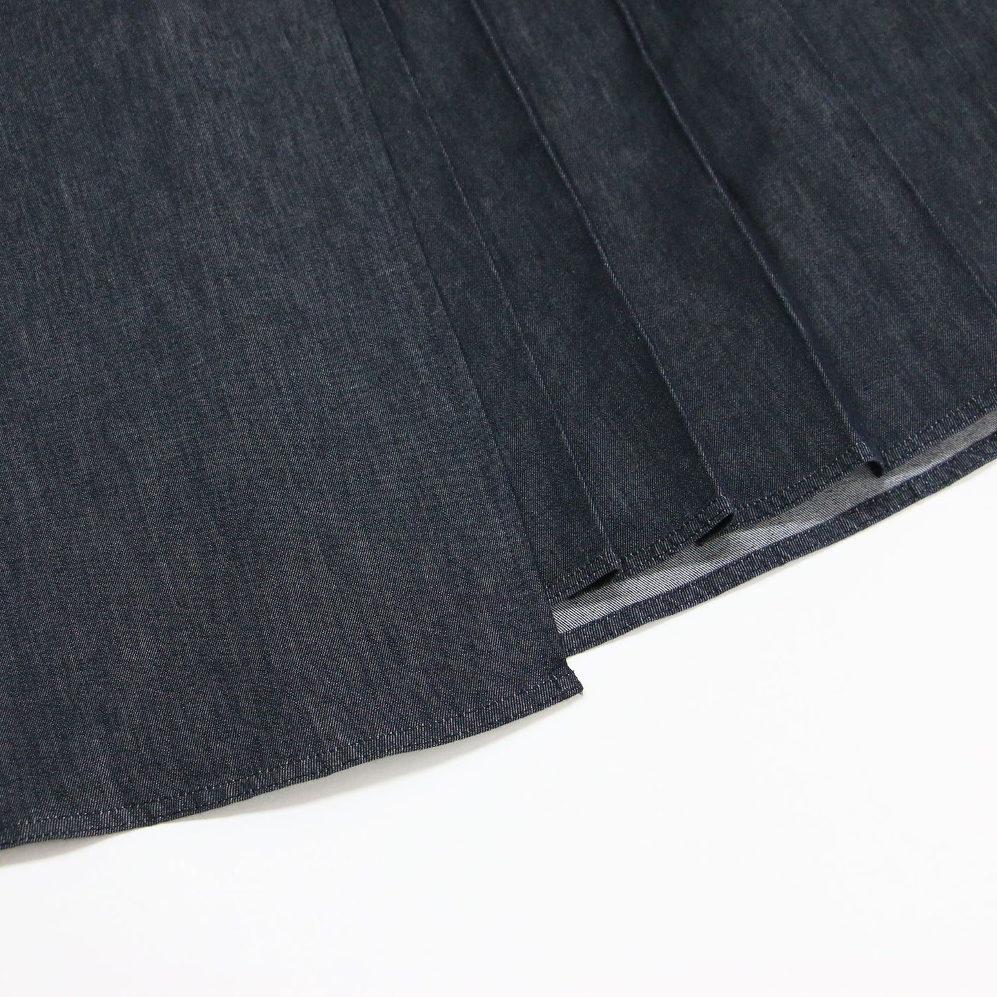 ラップ風 フレア デニム スカート / ミディ丈 ロング丈 Aライン プリーツ ウォッシャブル